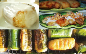 chuối bọc nếp nướng